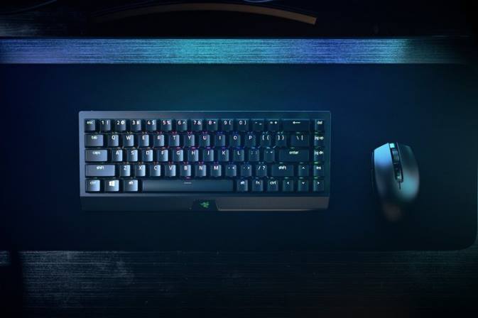 blackwidow v3 mini hyperspeed - kollane lüliti - meie Razer RF2D63 must klaviatuur