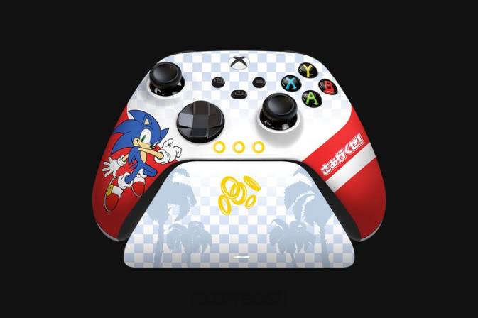 Sonic the Hedgehog juhtmevaba kontroller ja kiirlaadimisalus Xboxile Razer RF2D167 üks värv konsool